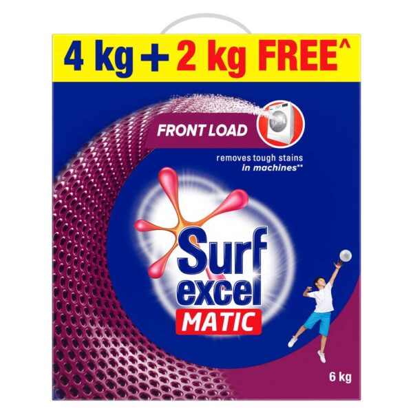 Surf Excel Matic Front Load Detergent Washing Powder, Specially Front Load Machines, 4+2 Kg Free