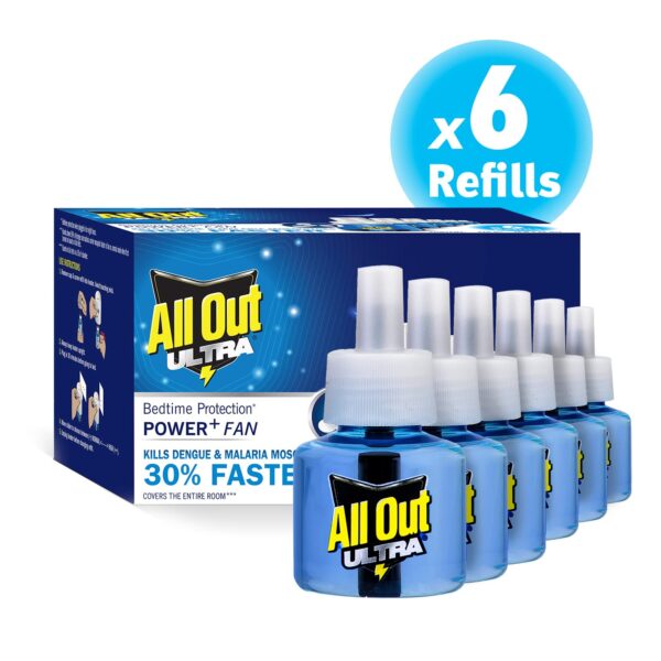 All Out Liquid Vaporizer MosquitoRefill Pack of 6 (45ml Each)