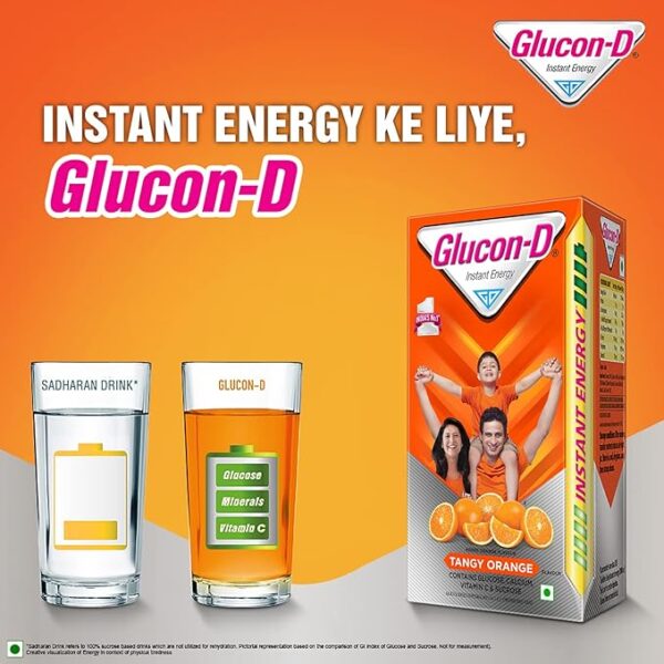 Glucon-D Tangy Orange Glucose Powder 450G