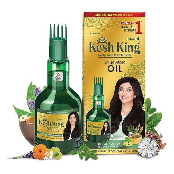 Kesh King Ayurvedic Anti Hairfall Oil | Promotes Hair Growth | Prevents Hairfall | With Bhringraj, Amla, Bhrami and 21 other ingredients. 50ml