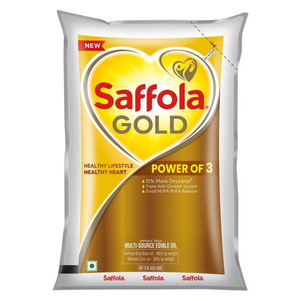 Saffola Gold Refined Oil 1 lit pouch